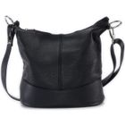 Sac à main femme en cuir - OH MY BAG - Modèle Beaubourg noir - Bandoulière réglable - Compartiment de séparation