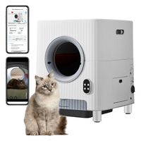 DRIPEX Bac à litière intelligent de 68L pour chat,caméra d'intimité pour une surveillance,double désodorisation,contrôle APP