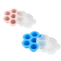 2 boîtes à aliments complémentaires en silicone, boîte à glace pour portions de purées pour bébé avec couvercle, moule à glaçons
