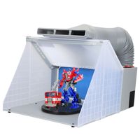 TTLIFE Kit de cabine de peinture aérographe, 4m³/min Aerographe Cabine d'aspiration avec éclairage LED, pour pulvérisation modèles