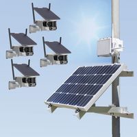 Kit vidéosurveillance 4G solaire quatre caméras WiFi Ultra grand angle double objectifs UHD 4K 8MP détection mouvement alerte sirène
