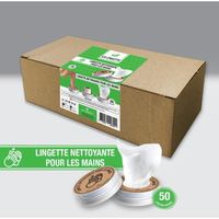 EL COM 50 Grandes Lingettes Main et Multi-usages, Emballage individuel Capsules, 100% Recyclable, Biodégradable, Très Résistante