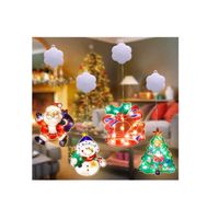 [Lot de 4] Lumières de Fenêtre Ventouse de Noël 3D, Noël Fenêtre Ventouse Lampe LED Rideau Suspendus Lumière Décor de Noël Lumière