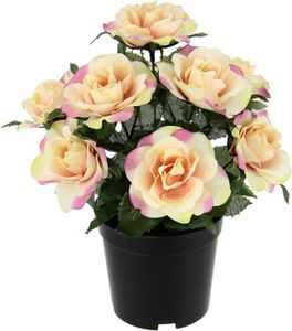 FLEUR ARTIFICIELLE Roses artificielles dans Un Pot Fleurs en Soie art