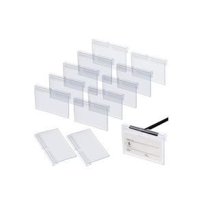 Porte-étiquettes Adhésifs Durable 100pcs - 105x65mm, Transparent - Pour Classement Dossiers, Cartes De Visite