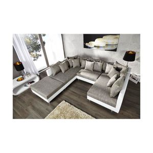 Canapé Dangle Modulable Loft Xxl Blancgris Blanc Achat