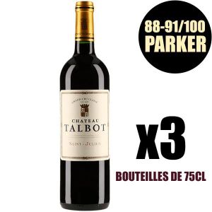 VIN ROUGE X3 Château Talbot 2014 75 cl AOC Saint-Julien Roug