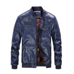 Homme Motard Revers 5XL Casual Punk court Slim en Cuir Synthétique Motorycle Vestes L