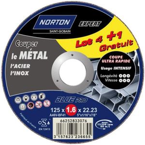 DISQUE DE DÉCOUPE Disque métaux 125x1.6 pro lot 4+1