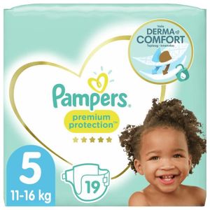 COUCHE PAMPERS 19 Couches Premium Protection Taille 5