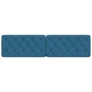TÊTE DE LIT Coussin de tête de lit bleu 200 cm velours-SALALIS