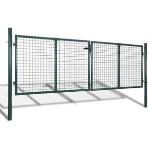 PORTAIL - PORTILLON vidaXL Portail de clôture Acier 306x150 cm Vert