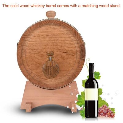Relaxdays Tonneau Pour Boissons 1,25 L En Bois De Chêne Avec Support Et Robinet - Idéal Pour Whisky, Vin Et Spiritueux