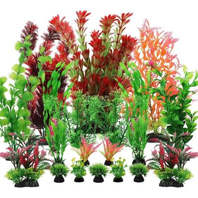 Plante d'Eau Artificielle en Plastique, Simulation Vivante, Décorations d' Aquarium, Poisson Précieux, Fleur d'Ornement