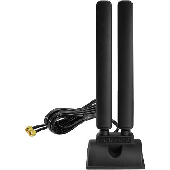 2 Paquets Antenne WiFi Bi-Bande 2.4GHz 5GHz 5.8GHz 8dBi MIMO RP-SMA Mâle Omnidirectionnelle pour Bateau Amorceur Caméra Sécurité IP - Informatique