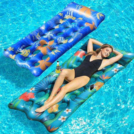 SOLAVERO – Bouée Piscine Adulte Géante 135 Cm – Fauteuil Gonflable Avec 2 Poignées Et Porte-gobelets – Idéal Pour La Détente