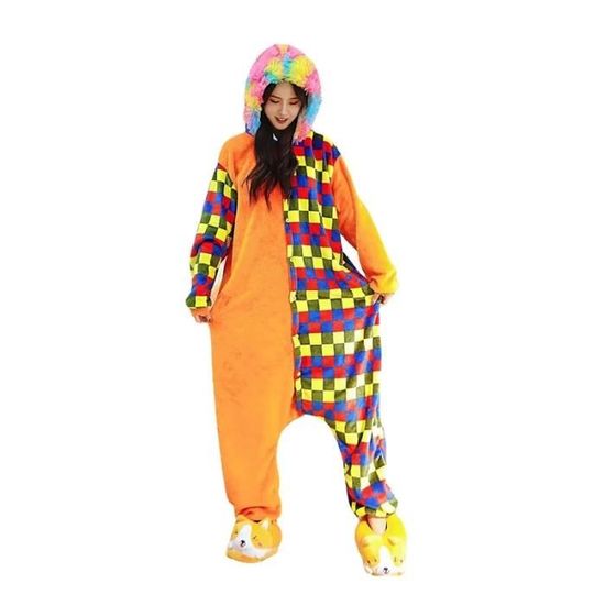 L Pyjama Clown pour adultes Costume de carnaval Kigurumi Pour Halloween et Cosplay