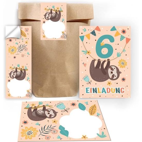 Papierdrachen Lot De 12 Cartes D'invitation Pour Anniversaire D'enfant Pour Filles Et Garçons - Motif Afrique - Invitations D'anniversaire Pour Votre Fête D'anniversaire (format A6 Avec Coins Arrondis