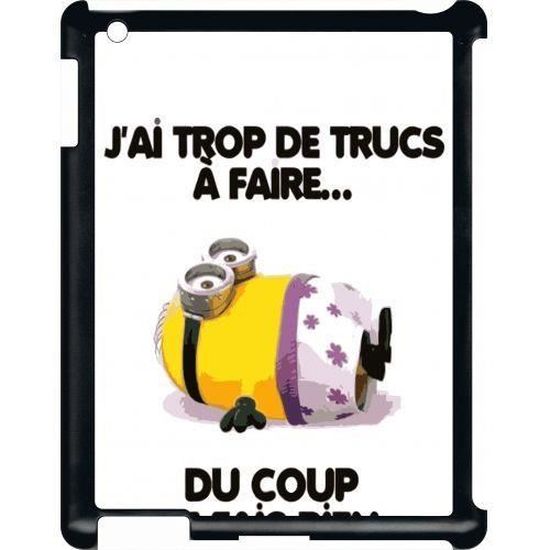 Coque Apple Ipad 3 Citation Minion Je Fais Rien Cdiscount Informatique