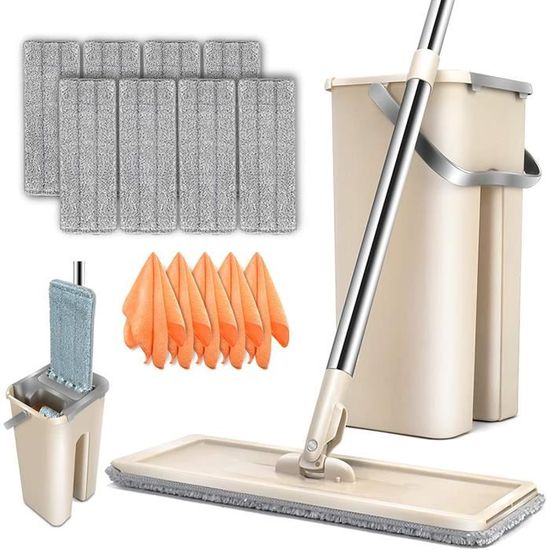 Lot De 2 Serpillères Microfibre Réutilisables - 37x10,5 Cm - Compatibles Balai à Franges - Pour Sols Durs - 4