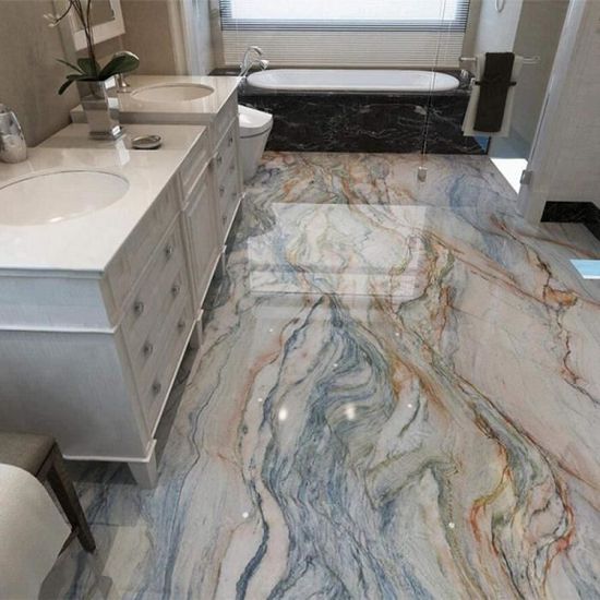 3D marbre carrelage mural salle de bain papier peint antidérapant 3D sol décoration de la maison autocollant PVC auto-adhésif pa174