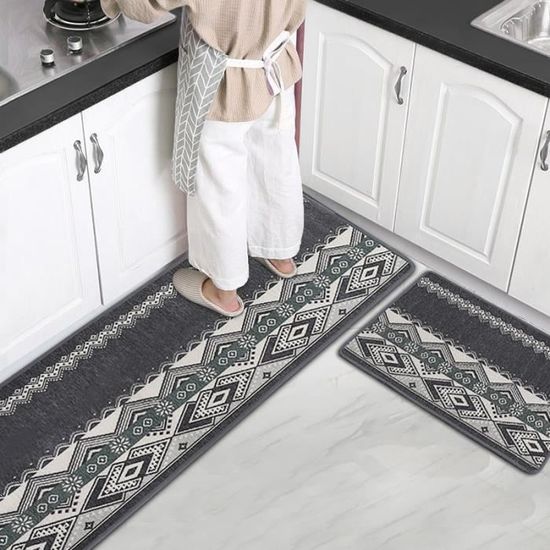 Tapis De Couloir Béige Lavable 40x200 Cm - Antidérapant, Haute Densité, Pour Cuisine, Salon, Buanderie