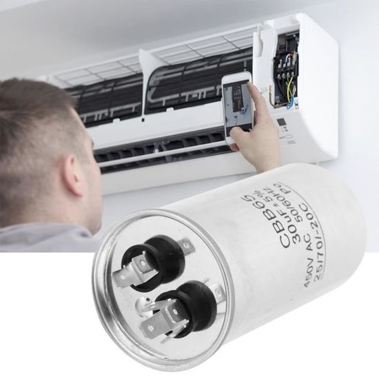 Condensateur VOCOSTE CBB65 20uF 450V AC 2 Bornes 50-60Hz Polypropylène