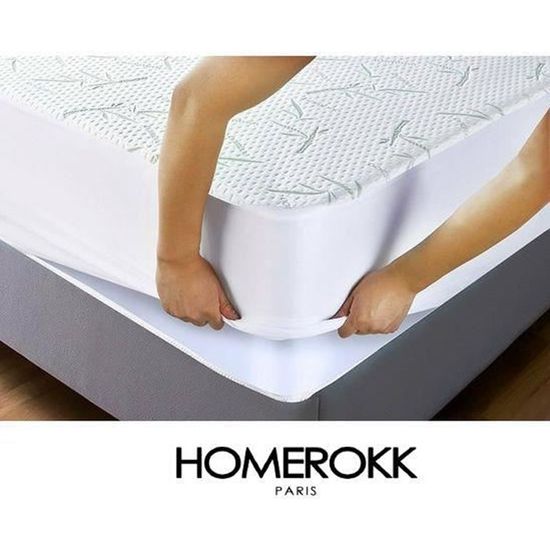 Protege Matelas Bambou Impermeable 90 X 190 Cm Homerokk Cdiscount Maison