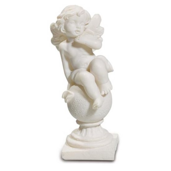 Statue D'ange En Pierre Coulée Gris - 38 Cm, 7 Kg - Résistante Aux Intempéries Et Gel - Décoration De Jardin Ou Funéraire