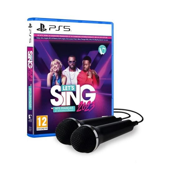 Jeu Let's Sing 2023 + 2 Micros pour PS5 - Ravenscourt - Code dans la boîte - Musical - Sortie Novembre 2022