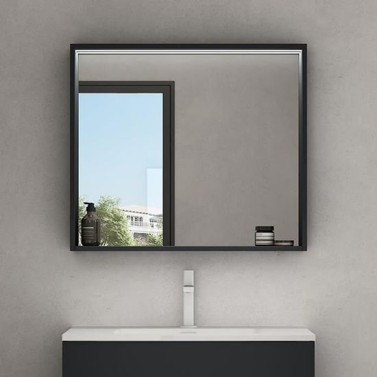 Armoire avec miroir et eclairage salle de bain - Cdiscount
