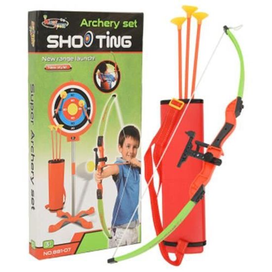 Ensemble de jouets de tir à l'arc pour enfants avec arc et flèche avec kit de jeu de tir à la cible en plein air pour garçons