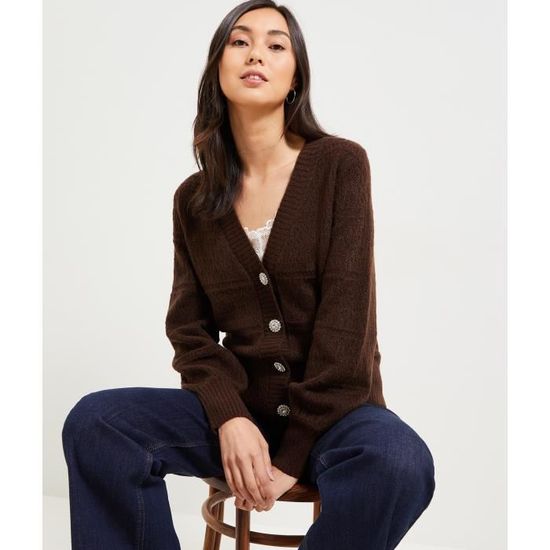 Gilet Col V Femme – Viscose, Manches Longues, Confortable – Coupe Classique Pour Tenue Quotidienne élégante - 9