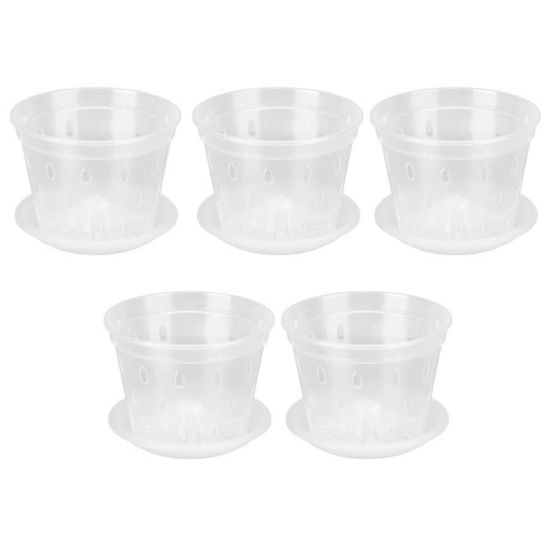 Lot De 10 Pots Orchidées Transparents 17cm - Cache-Pots Plastique PP Pour Plantes D'Intérieur