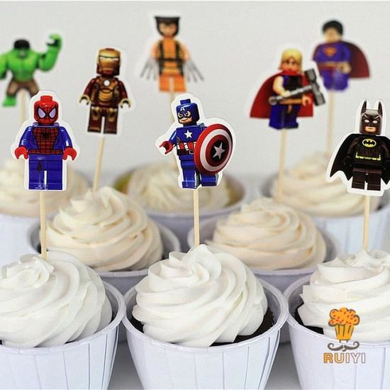 96pcs Lego Toppers Gateau Gateau Ramasse Decoration Cas Enfants