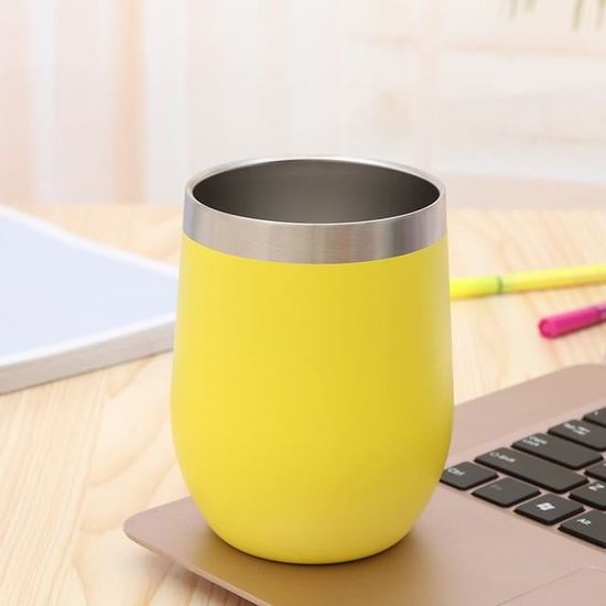 Verre à Vin Acier Inoxydable Double Paroi – Grande Capacité Coloré – Incassable Blanc