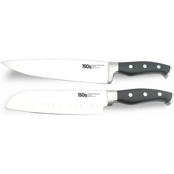 750 G Lot de 2 Couteaux Bruce - 17 / 20 cm - Pleine soie - Lames allemandes