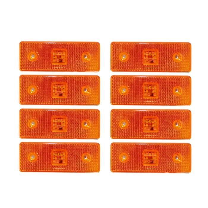 Lot De 8 Orange Led Feux De Gabarit 12v 12 Volt Pour Camion Caravan Remorque