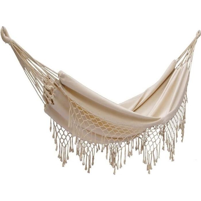 Hamac Franges - Hamac Double - Hamac écru - Hamac 200 x 150 cm
