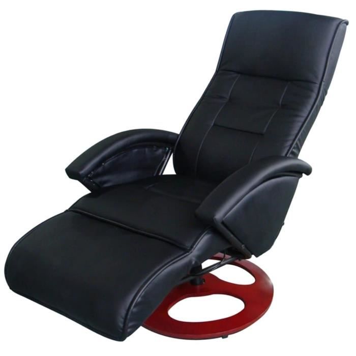 Fauteuil électrique de massage Cuir synthétique Noir EU plug-TIP