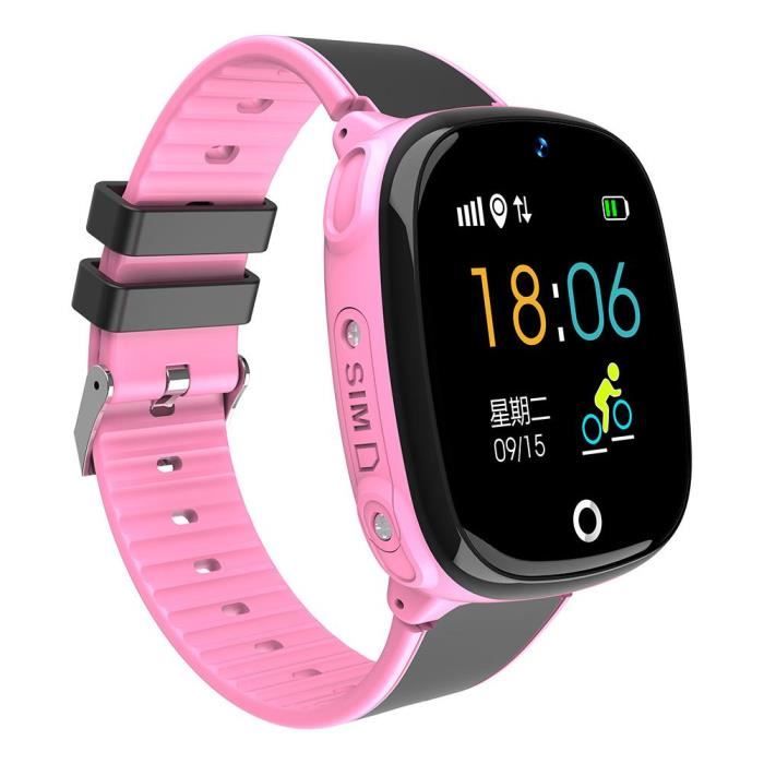 BOYOU Kid Smartwatch Gar?ons Filles Caméra étanche GPS + LBS Localisation SOS Montre Téléphone Portable (Rose)