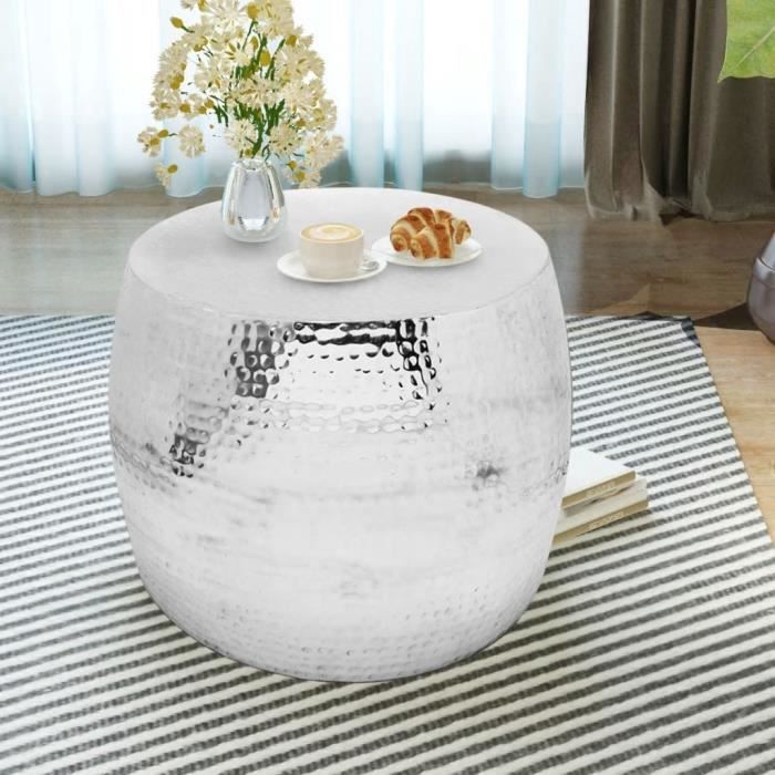 Table basse ronde Aluminium Argent-MEE