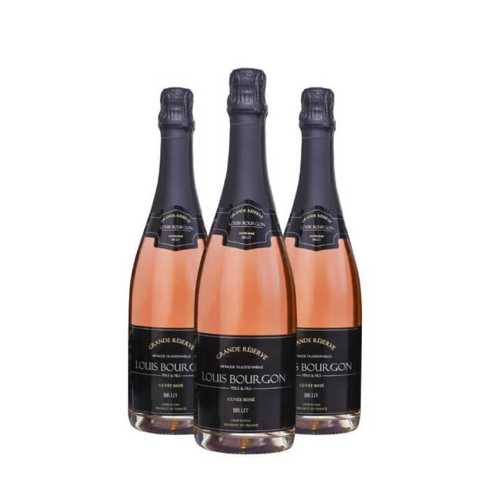 Pack 3 Louis Bourgon Grande Réserve Cuvée Rosé Brut 0,75L