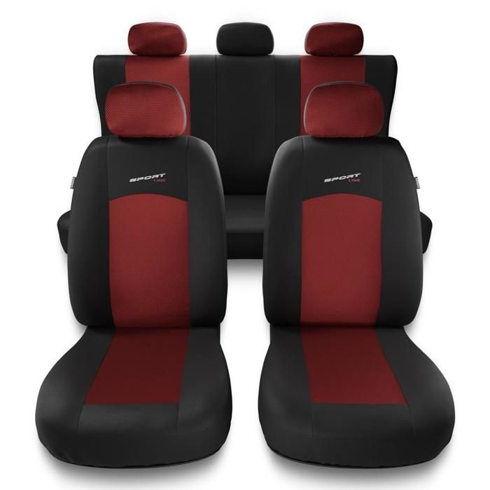 S-RD Noir Rouge - Housses de sieges universelles compatibles avec DACIA SANDERO I II PU1655