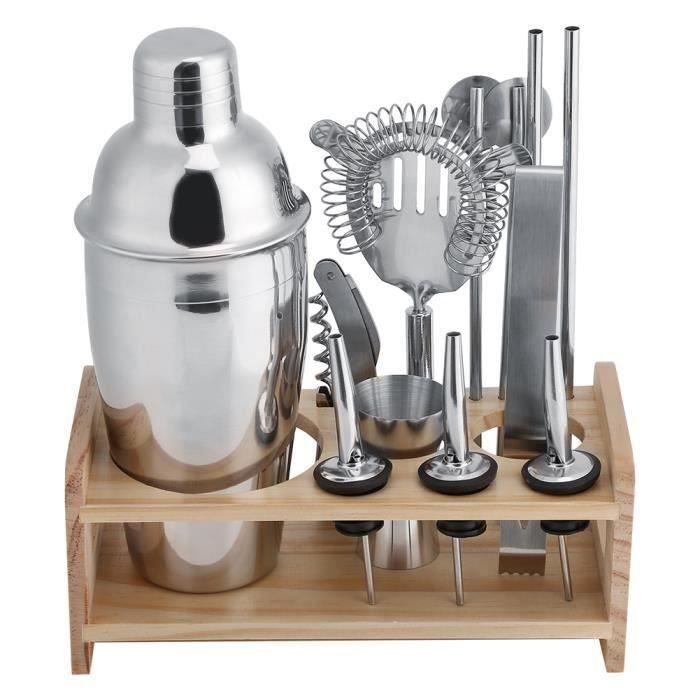 Bar Shaker à Cocktail Set en inox 550ml Shaker Verseur Vin Doseur Passoire Paquet de 12 pièces Ma14072