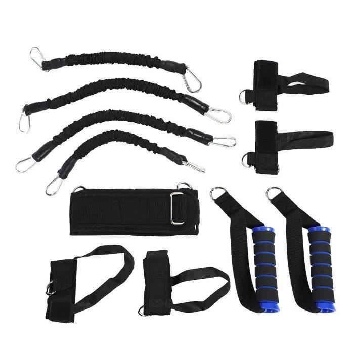 BOYOU 4pcs Bande de Résistance, Bande Elastique d'Entra?nement Vitesse Agilité Bande d'Exercice avec la Sangle de Pied Poign