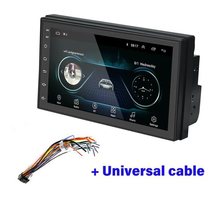 LeeKooLuu Autoradio 2 din Android GPS Navigation Autoradio Bluetooth WIFI MirrorLink stéréo 7 - Type With universal cable