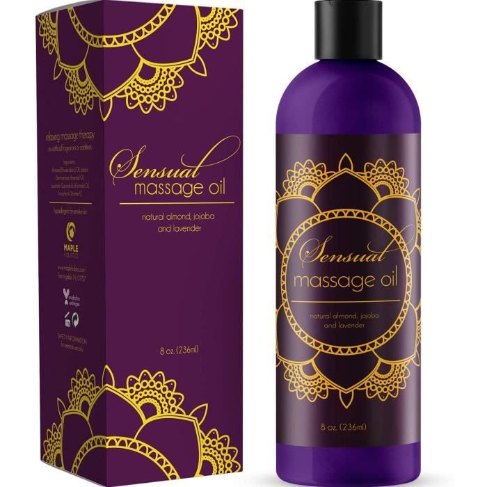 Huiles de massage érotique Sensual Massage Oil w- Pure Lavender Oil - Relaxing Almond & Jojoba Oil - Women & Men - 100% 298577