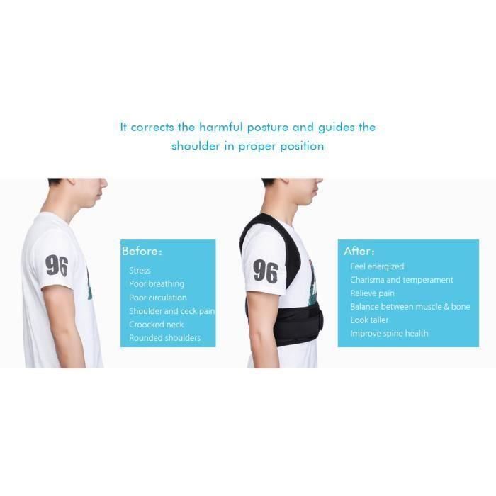 Bande Redresse Dos Réglable Posture Correcteur Epaule Support Dos Ceinture Dorsale Soutien Maintien Correction ,Taille: L COS83