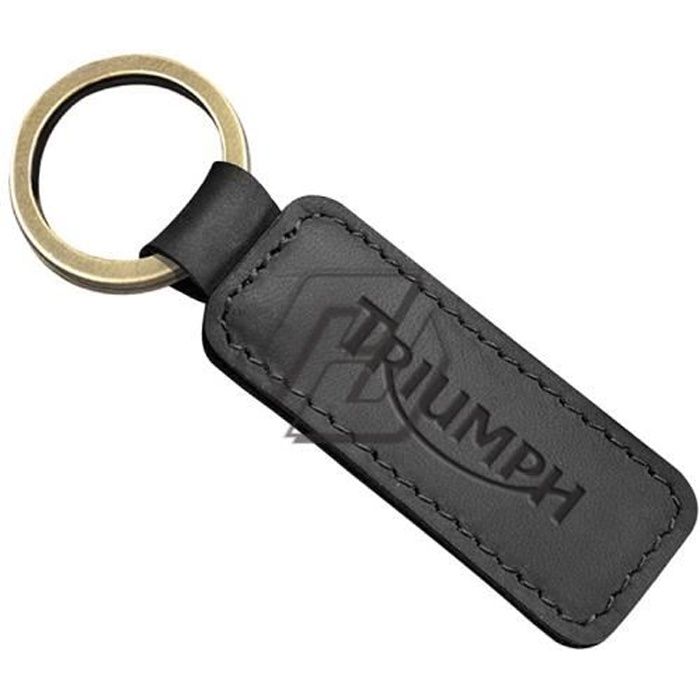 Protege Cadre,Porte clés pour moto Triumph Tiger 800 1200 STREET TRIPLE 675 765R, en cuir de vache - Type Black